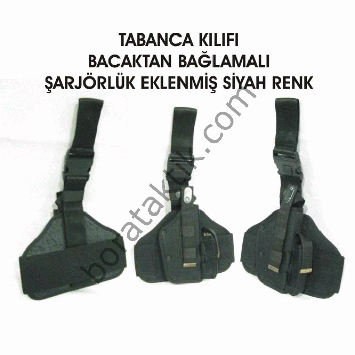 Siyah Tabanca Bacak Kılıfı Ahtapot