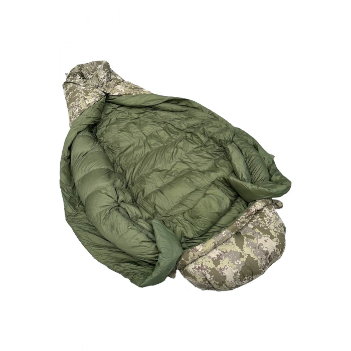-44 Derece Kaz Tüyü Mumya TSK Askeri Kamuflaj Kollar Çıkmalı Uyku Tulumu İthal