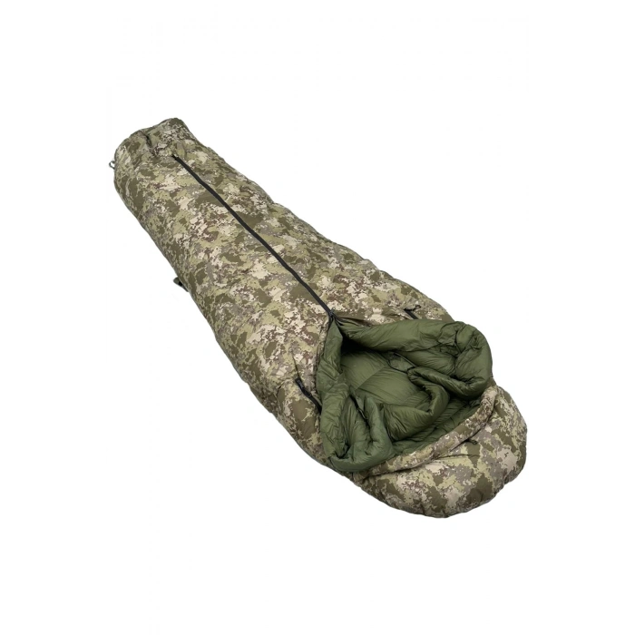 -44 Derece Kaz Tüyü Mumya TSK Askeri Kamuflaj Kollar Çıkmalı Uyku Tulumu İthal