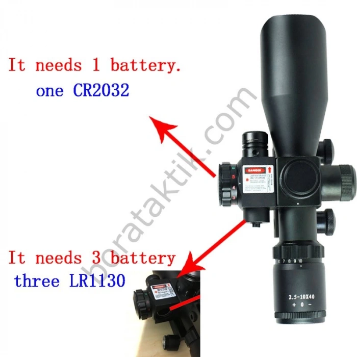 2.5-10x40 ER Kırmızı Lazerli Tüfek Dürbünü