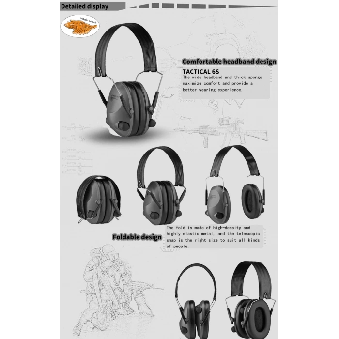 3M Peltor Tactical 6S Elektronik Gürültü ve Atış Kulaklığı - Haki