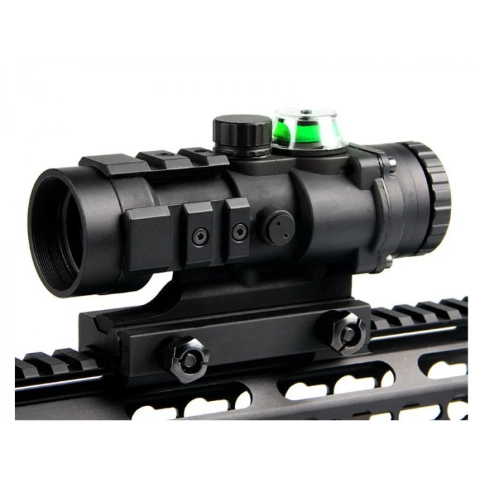 3x32 Kompakt Tüfek Dürbünü Green Chevron Reticle Siyah Comet