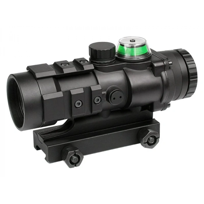 3x32 Kompakt Tüfek Dürbünü Green Chevron Reticle Siyah Comet