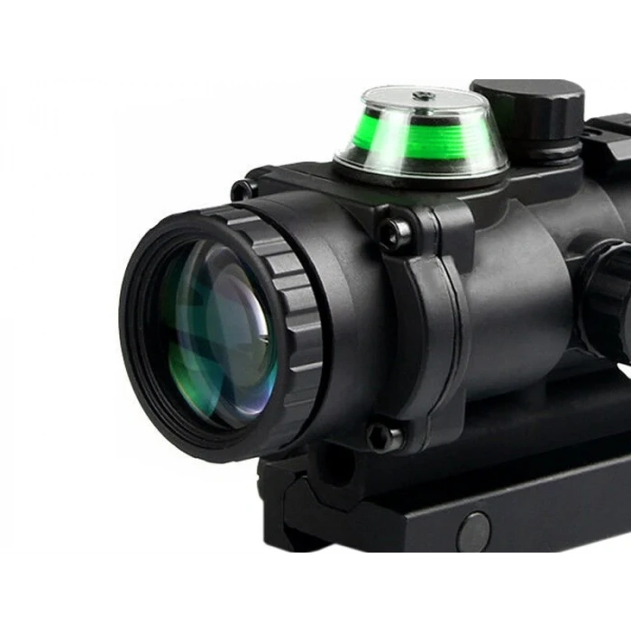 3x32 Kompakt Tüfek Dürbünü Green Chevron Reticle Siyah Comet