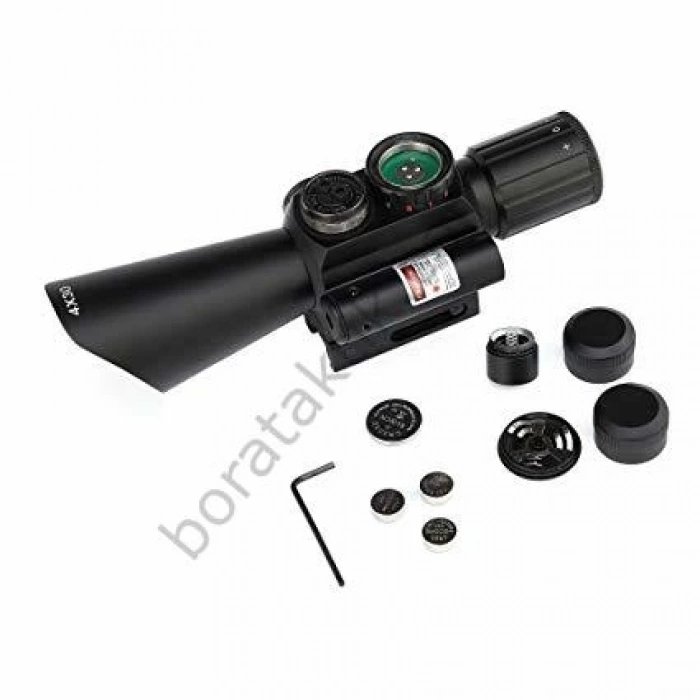 4X30 Lazerli Tüfek Dürbünü Çift Işıklı M7