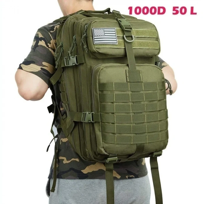 50 LT Askeri Haki Yeşil Taktik Sırt Çantası Military Tactical Backpack