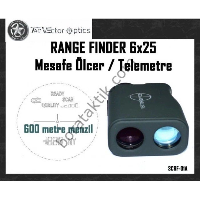 600m 6x25, Mesafe Ölçer, Telemetre Range Finder