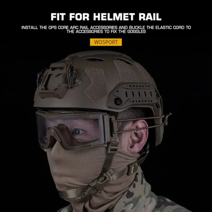 Kask için Balistik Gözlük Yanlar Açık W810 Taktik Gözlük seti Buğu Yapmaz Çizilmez