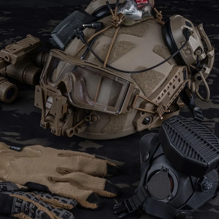 Kask için Balistik Gözlük Yanlar Açık W810 Taktik Gözlük seti Buğu Yapmaz Çizilmez