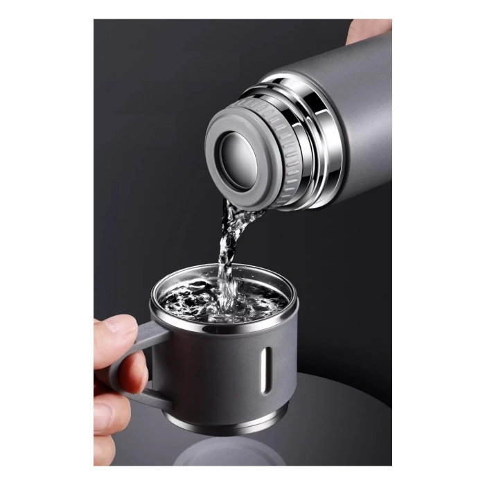500 ml Paslanmaz Çelik Bardaklı Termos, Çay Kahve Termos, Piknik Kamp Seyahat Termos, Ofis Termos