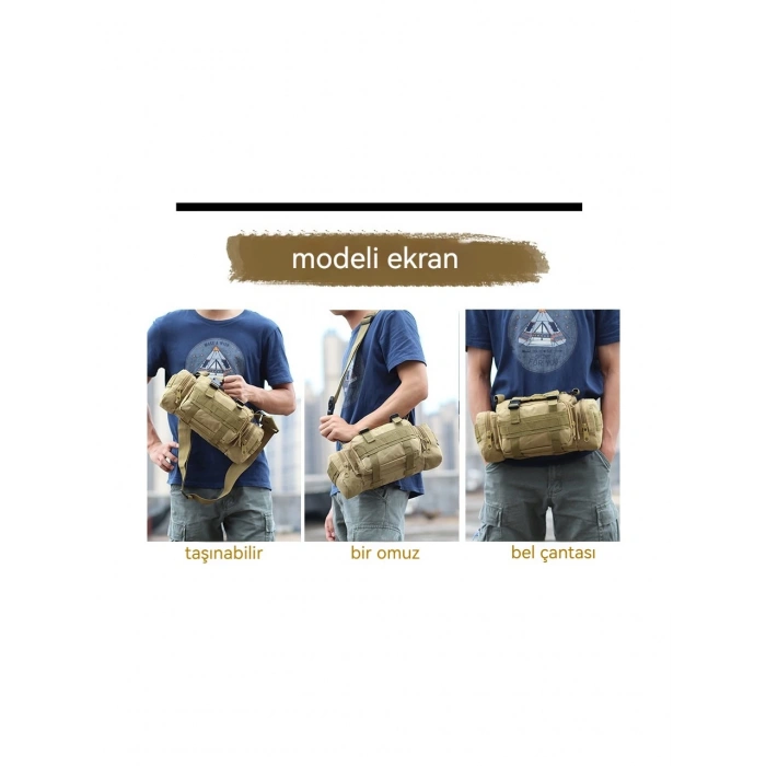 Erkek Çok Fonksiyonlu Omuz Çantası Taktik Bel Çantası Açık Hava Spor Çanta