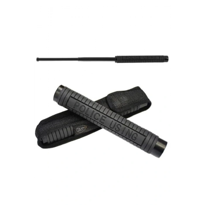 POLİCE 50 Cm Çelik Orijinal Teleskopik Krom Jop-cop %100 Çelik Içi Dolu (KILIF DAHİL)