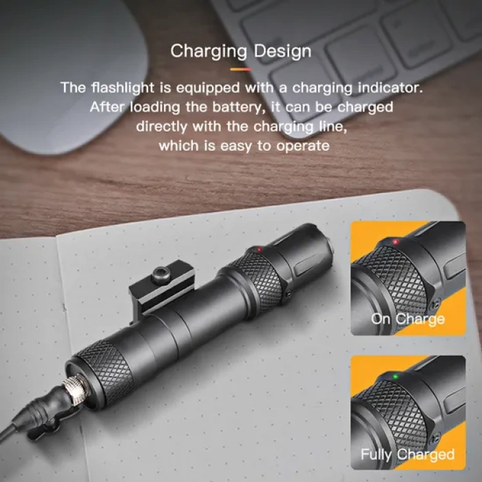 Richfire 2000 Lümen Yeşil Lazerli Tüfek Feneri , Long Distance Laser Sight with Light Combo Flashlight