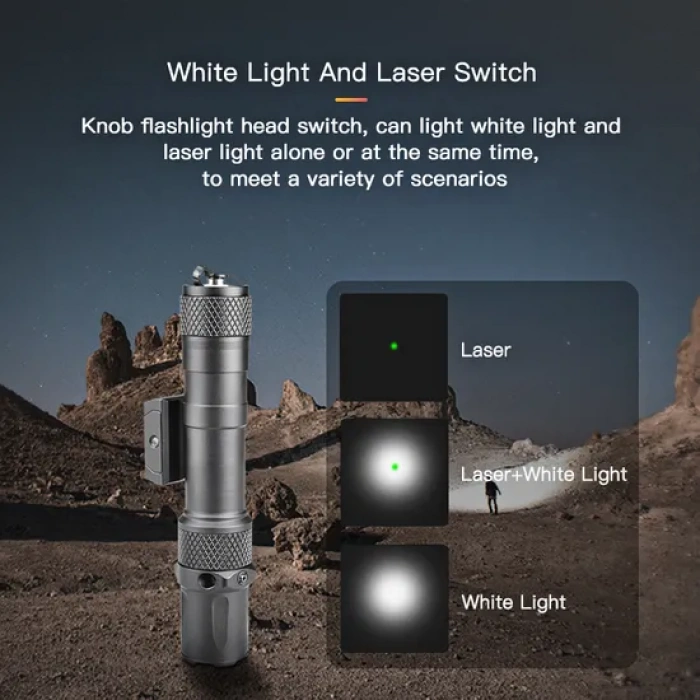 Richfire 2000 Lümen Yeşil Lazerli Tüfek Feneri , Long Distance Laser Sight with Light Combo Flashlight