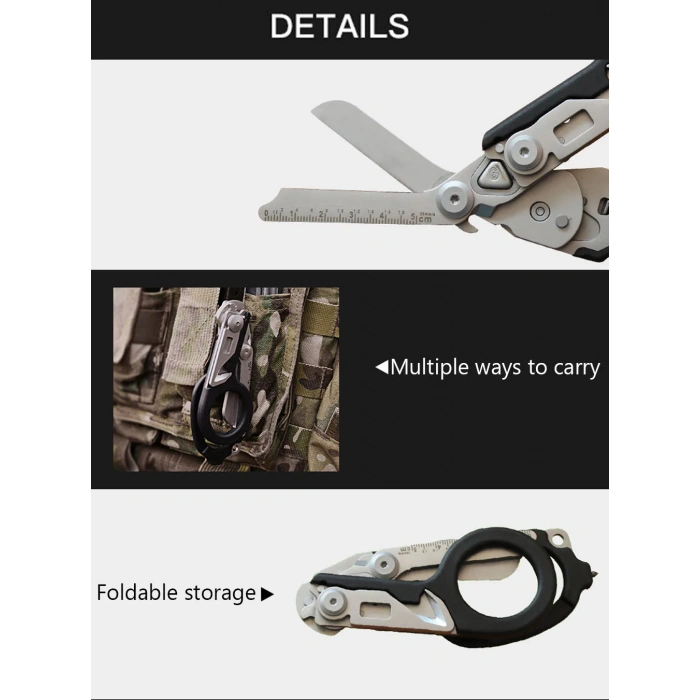 Katlanır Medikal Süper Kesici Makas Multitool Taktik Çok Fonksiyonlu Outdoor Askeri Av Tipi