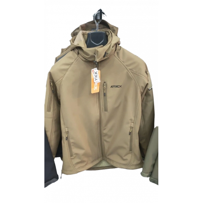 Attack Softshell Mont Goratex Kışlık Normal Kalıp Çöl Renk Elyaf dolgu