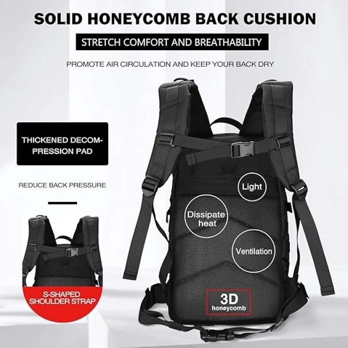 35 LT Taktik Askeri Outdoor Sırt Çantası Siyah İthal