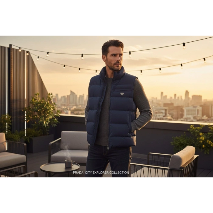 Şişme Fermuarlı Kolsuz Çelik Yelek Siyah 3a Seviye, Erkek Şişme Kolsuz Yelek 9MM PRADA