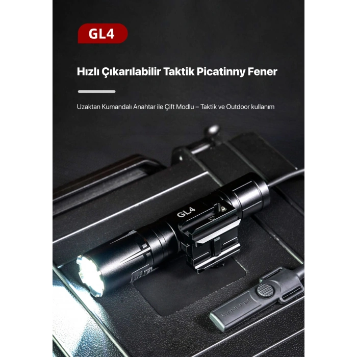 Klarus GL4 Tactical Rail 3300 Lümen Tüfek Feneri