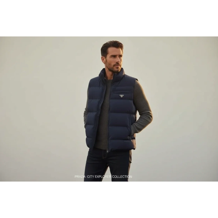 Şişme Fermuarlı Kolsuz Çelik Yelek Siyah 3a Seviye, Erkek Şişme Kolsuz Yelek 9MM PRADA