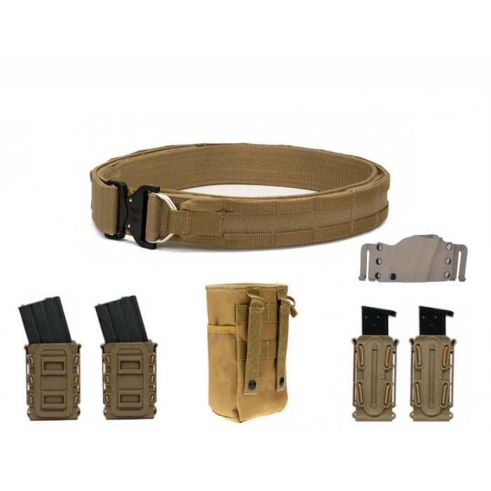 Komando Kemer Seti Tabancalıklı Haki - TAN - -SİYAH