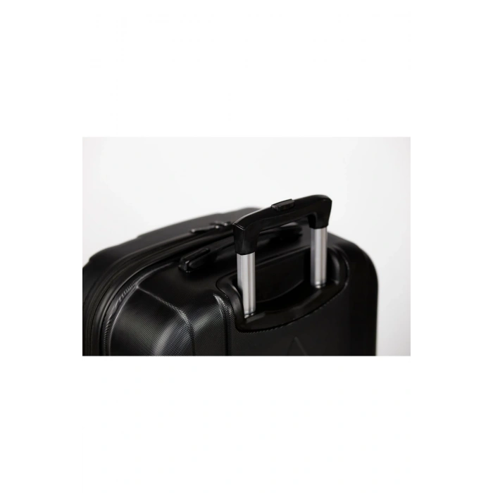 Abs Plastik 4 Tekerlekli Yerli Üretim Fermuarlı 3 Lü Valiz Seti Seyahat Çantası Siyah