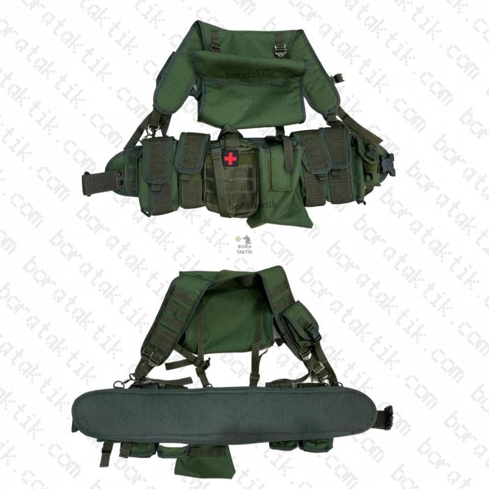 AK47 Chest Rig Vest Tactical Hücum Yeleği Olive Medical