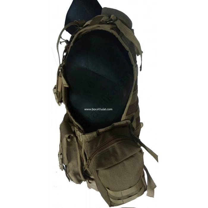 AK47 Kalaşnikof Hücum Yeleği Çölrengi Fileli 4lü (Plakalıklı)