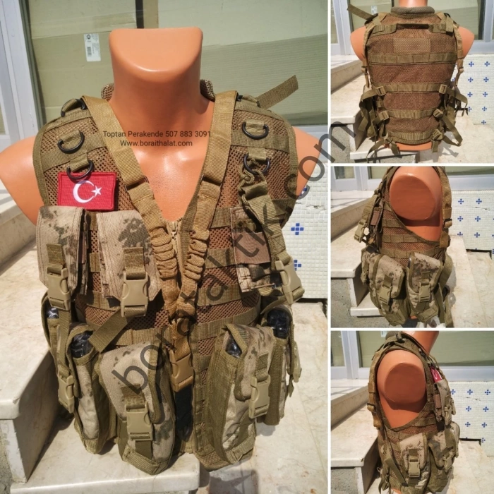 AK47 Kalaşnikof Hücum Yeleği Yenitip 6lı Fermuarlı (Plakalıklı)