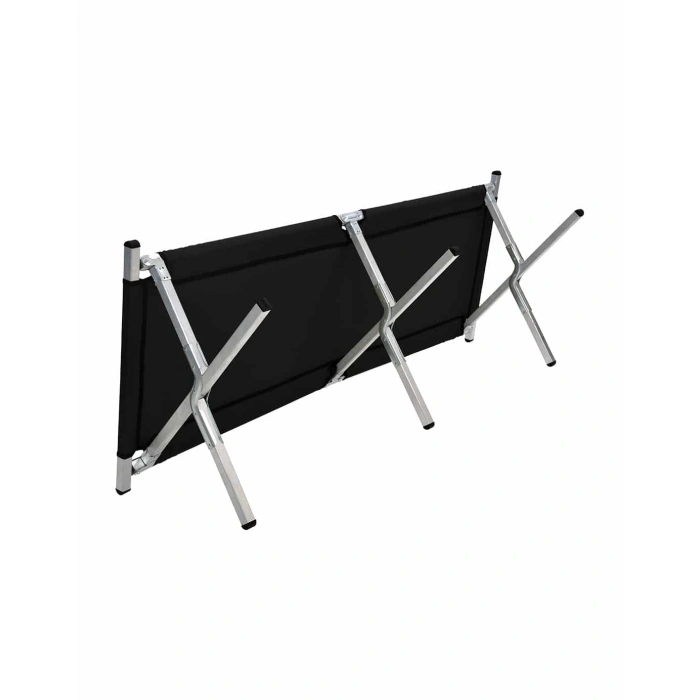 Askeri Kampet Katlanır Kordura Kumaş Paslanmaz Demir Siyah Renk 195cm X 70cm X 45cm