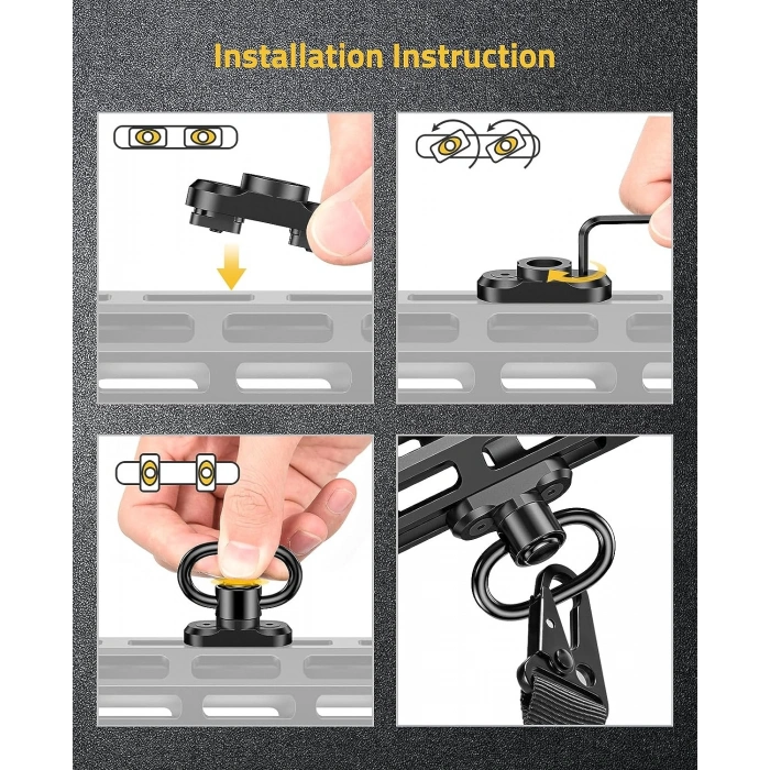 Av Tüfekleri için Mlock Kayış QD ray aparatı 360 Döner Bas Çıkarlı Adaptör,MLOK Kayış Aparatı