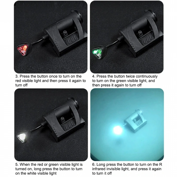 Kask Işığı İnfrared 22mm 22mm Ray İçin Ayarlı Kafalı,Airsoft Kask Işığı