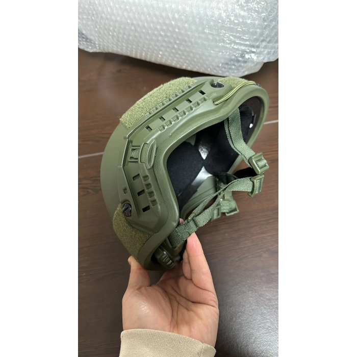 Balistik Kask Kulaksız Raylı SEVİYE 3A KOMPOZİT KEVLAR Miğfer FAST cut Helmet Plastik İç Aksamlı, Pedleri Köpük Süngerli