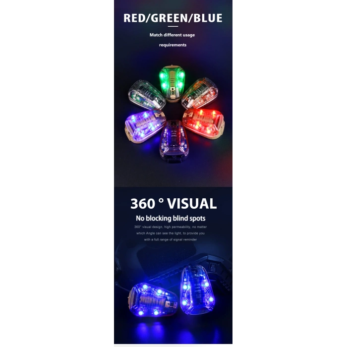 Kask TEPE SİNYAL IŞIĞI,Kızılötesi Flaşör ,Dost düşman tanıma ışığı kask için, kask lambası mavi yeşil kırmızı IR Strobe su geçirmez açık Survival emniyet sinyal flaş lambası