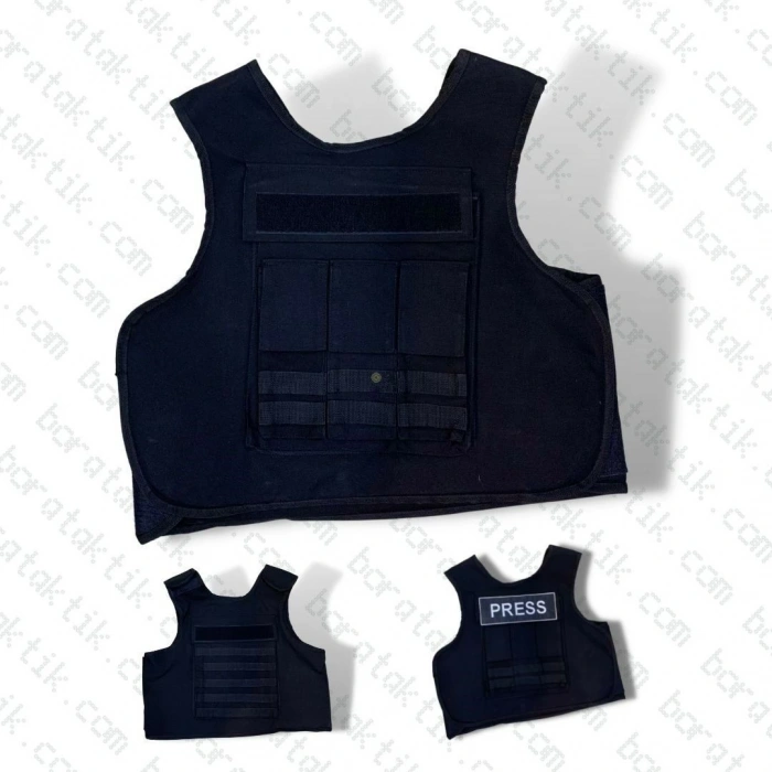 BALİSTİK YELEK SİYAH SEVİYE IIIA KEVLAR KURŞUN GEÇİRMEZ PLAKA TAŞIYICI