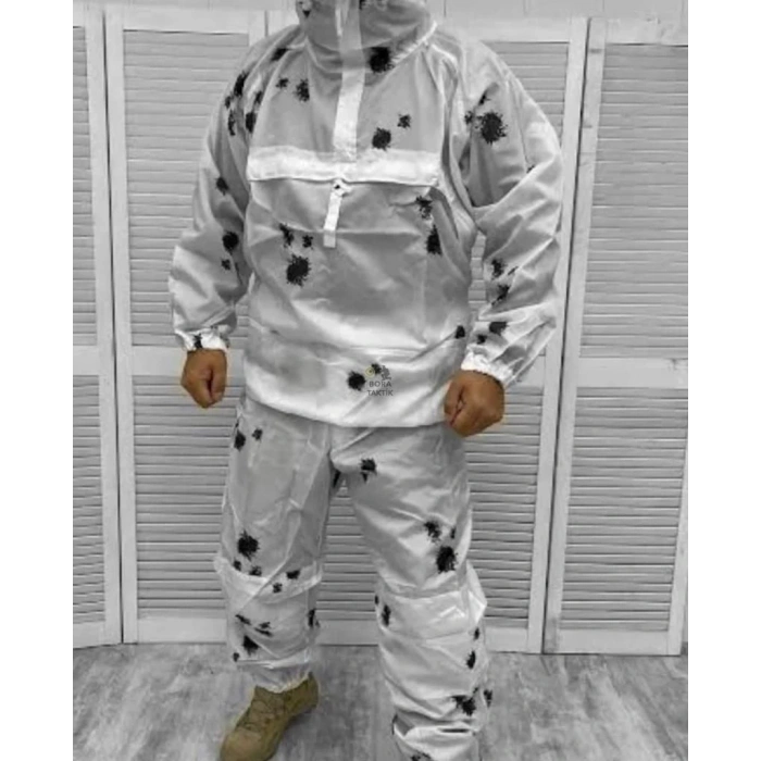 Beyaz Yağmurluk Takım Kamuflaj