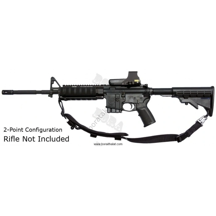 Çift Nokta Taktikal Lastikli Askı Kayışı Siyah - Haki - Tan Renk