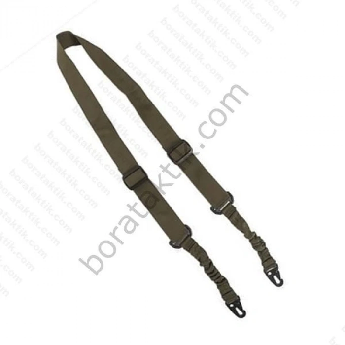 Çift Nokta Taktikal Lastikli Askı Kayışı Siyah - Haki - Tan Renk