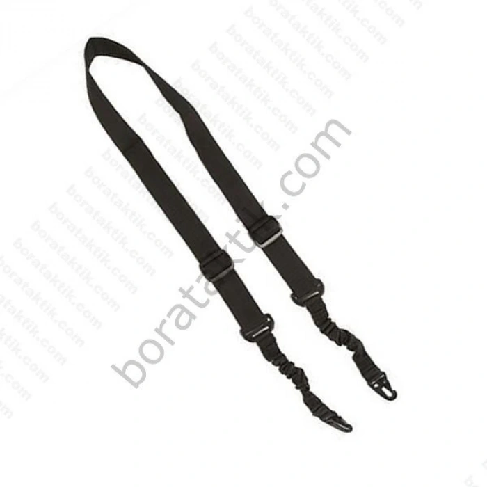 Çift Nokta Taktikal Lastikli Askı Kayışı Siyah - Haki - Tan Renk