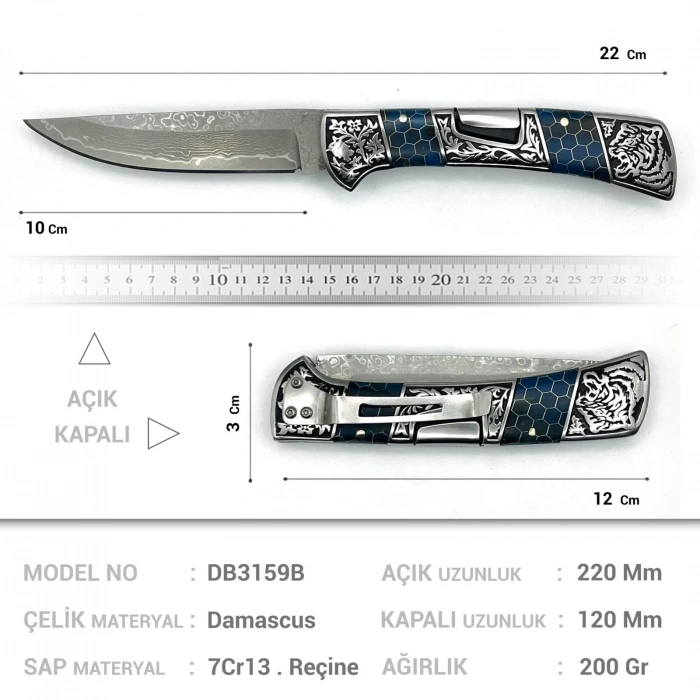 Columbia Company DB-3159-B Damascus Çakı