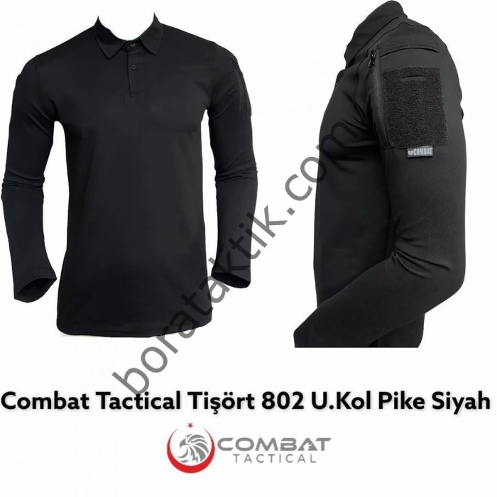 COMBAT SİYAH UZUNKOL OPERASYON TİŞÖRTÜ LİKRALI