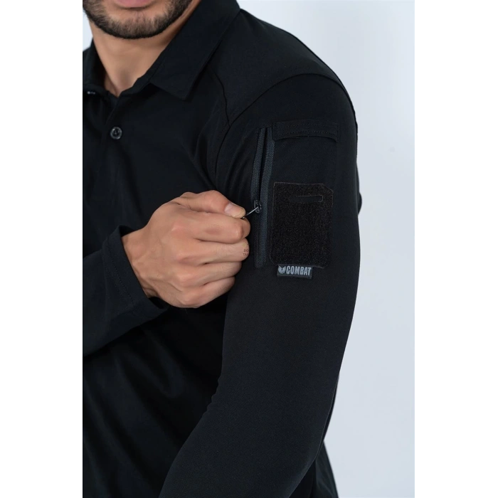 Combat Taktik Pike Tişört Uzun Kol / Yakalı