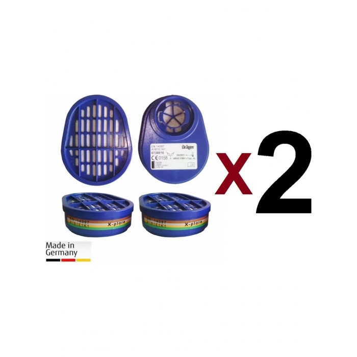 Drager X-Plore 3300 Yarım Yüz Gaz Maskesi + 2 Adet A1B1E1K1