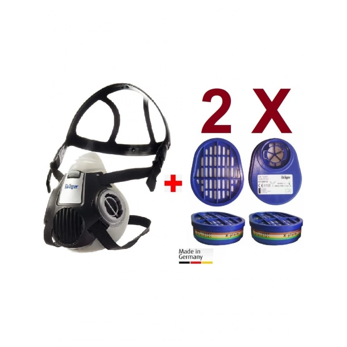 Drager X-Plore 3300 Yarım Yüz Gaz Maskesi + 2 Adet A1B1E1K1