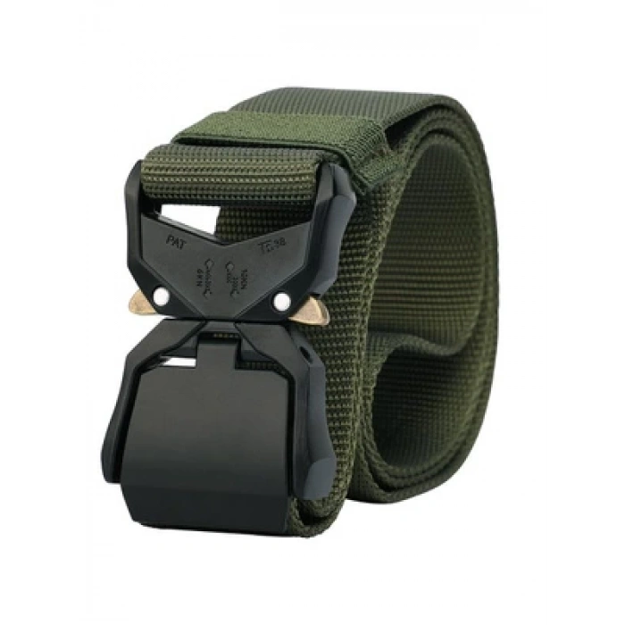 Kobra Çelik Tokalı Haki Taktik Kemer