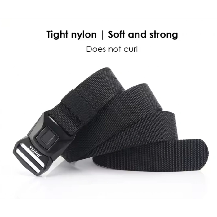 Düğmeli Çelik Tokalı Haki Taktik Kemer İthal 38mm Genişlik