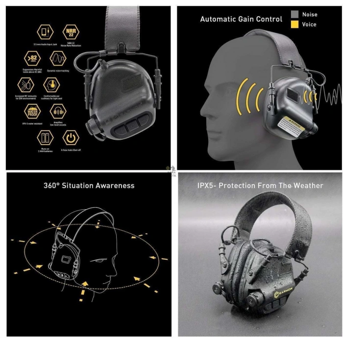 OPSMEN EARMOR M31 MOD3 Aktif Koruma Atış Kulaklığı (Cayote Brown) Kahverengi Hardal