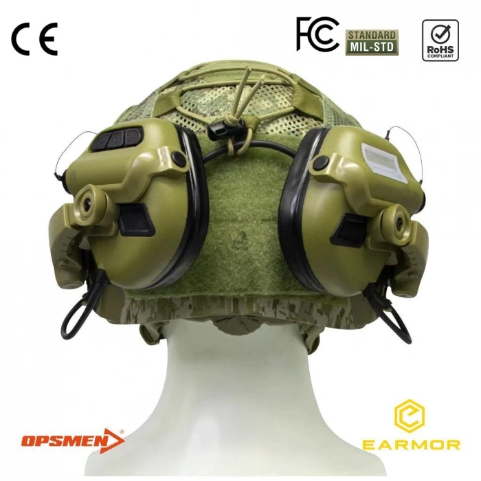 Earmor M31X Mark3 Milpro Mikrofonsuz İşitme Koruyucu Arka Ray Uyumlu Kulaklık - Yeşil