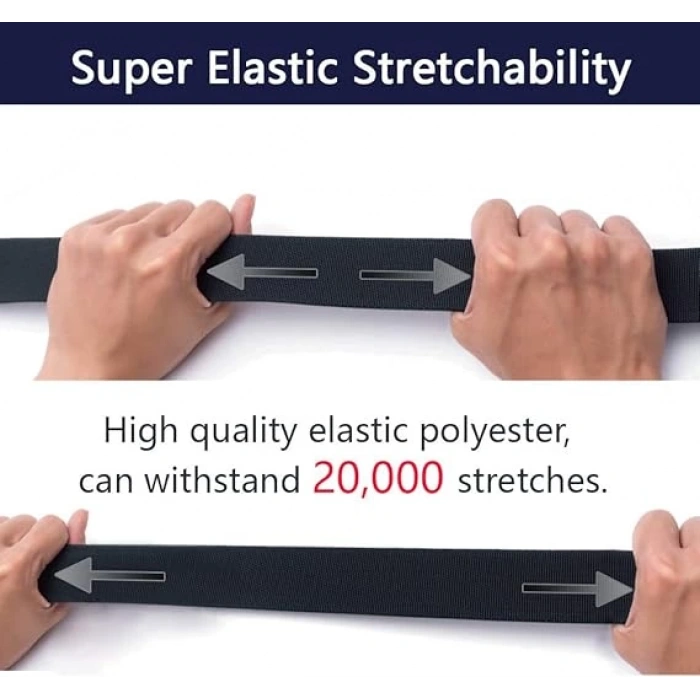 Outdoor Stretch Taktik Likralı Kemer, Kırılmaz Plastik Kıstırmalı Toka,Xraydan Geçen Flex kemer