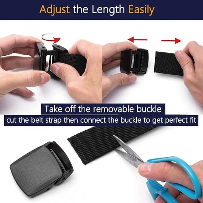 Outdoor Stretch Taktik Likralı Kemer, Kırılmaz Plastik Kıstırmalı Toka,Xraydan Geçen Flex kemer